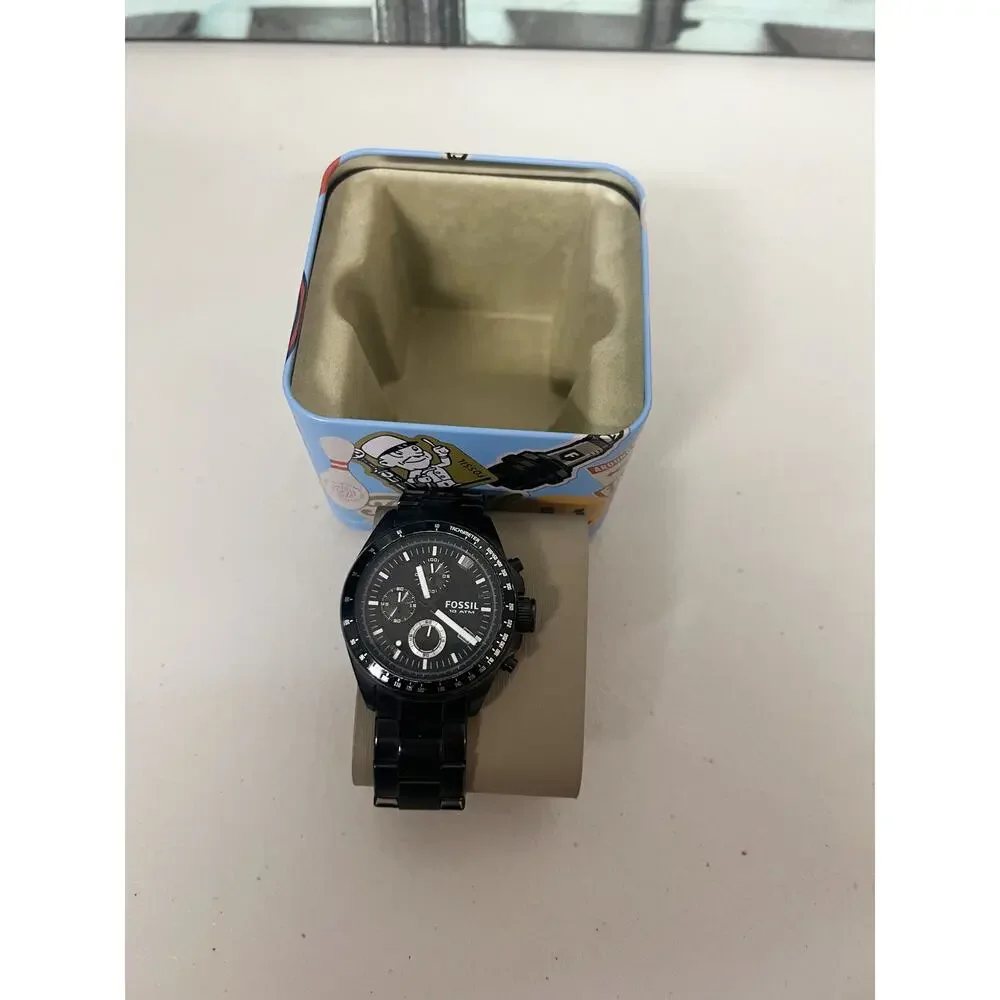 Fossil CH2601 Decker Men's Black Chronograph Watch, Stainless Steel Wristwatch